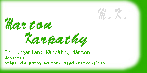 marton karpathy business card